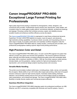 Canon imagePROGRAF PRO-6600