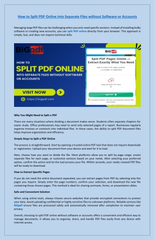 How to Split PDF Online into Separate Files without Software or Accounts