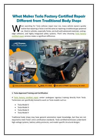 What Makes Tesla Factory Certified Repair Different from Traditional Body Shops