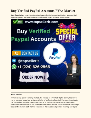 Buy Verified PayPal Accounts PVAs Market
