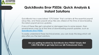 Simple Solutions for QuickBooks Error PS036