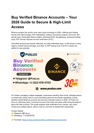 Buy Verified Binance Accounts – Your 2026 Guide to Secure & High-Limit Access