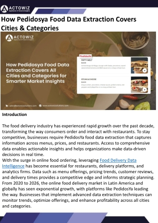 How Pedidosya Food Data Extraction Covers Cities & Categories