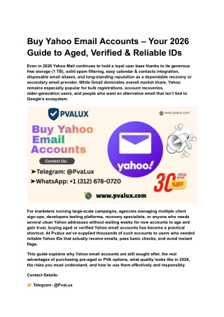 Buy Yahoo Email Accounts – Your 2026 Guide to Aged, Verified & Reliable IDs