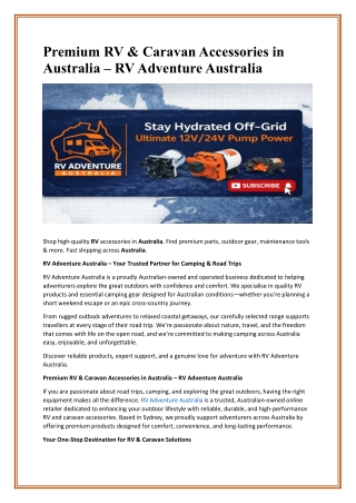 Premium RV & Caravan Accessories in Australia – RV Adventure Australia