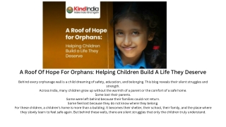 Kind India | Trusted Online Charity Donation Platform