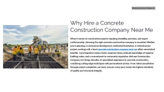 Why Hire a Concrete Construction Company Near Me