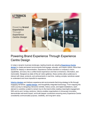Blog-Powering Brand Experience Through Experience Centre Design