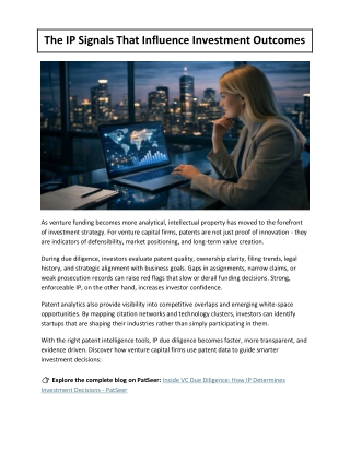 The IP Signals That Influence Investment Outcomes