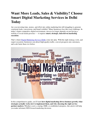 Digital Marketing Services in Delhi