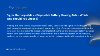 Signia Rechargeable vs Disposable Battery Hearing Aids – Which One Should You Choose