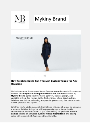 nayla tan through burkini taupe Online