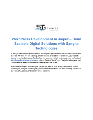 Wordpress Development in Jaipur