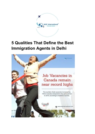 5 Qualities That Define the Best Immigration Agents in Delhi