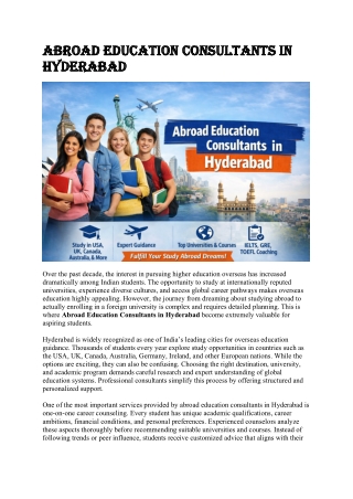 Abroad Education Consultants in Hyderabad