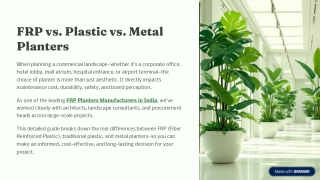FRP Pot vs Plastic & Metal Planters Which is Best for Commercial Projects (1)