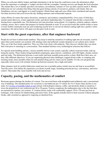 Mobile Commodes to Lease for Team-Building Retreats