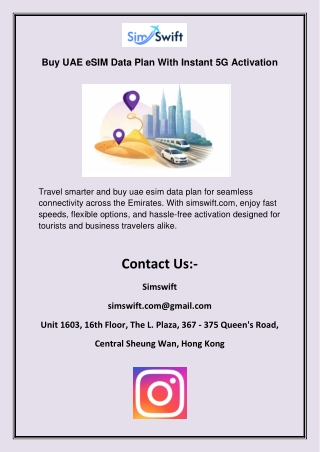 Buy UAE eSIM Data Plan With Instant 5G Activation