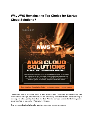 Why AWS Remains the Top Choice for Startup Cloud Solutions
