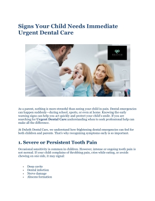 Urgent Dental Care in Duluth, GA