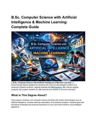 B.Sc. Computer Science with Artificial Intelligence & Machine Learning