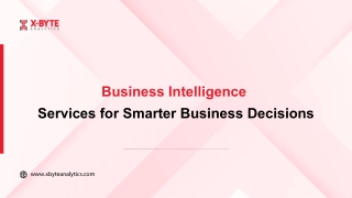Business Intelligence  Services for Smarter Business Decisions
