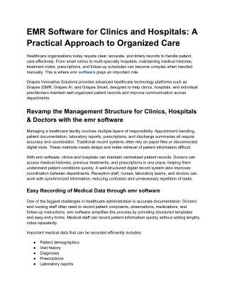 EMR Software for Clinics and Hospitals_ A Practical Approach to Organized Care