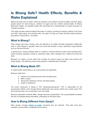 What Is Bhang_ Meaning, Risks and Side Effects