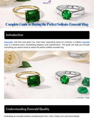 Complete Guide to Buying the Perfect Solitaire Emerald Ring