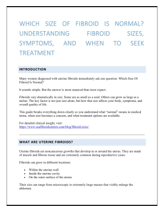 Which size of Fibroid is normal? Understanding Fibroid sizes, symptoms, and when