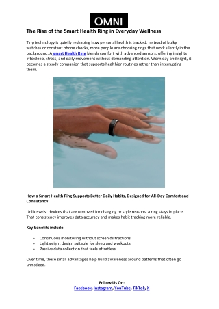 OMNI Smart Health Ring