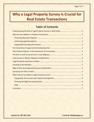 Why a Legal Property Survey Is Crucial for Real Estate Transactions