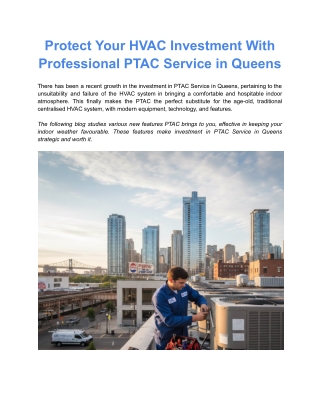 Protect Your HVAC Investment with Professional PTAC Service in Queens