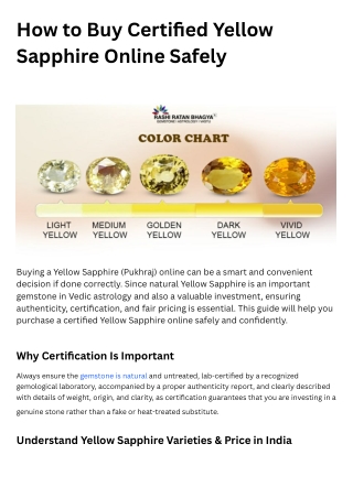 How to Buy Certified Yellow Sapphire Online Safely
