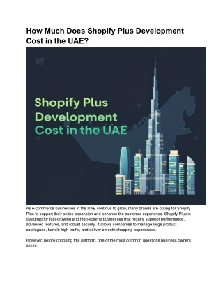 Shopify Plus Development Cost in the UAE - blog