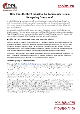 Right Industrial Air Compressor Help in Heavy-duty Operations