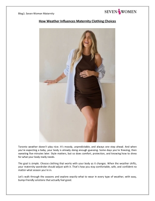 How Weather Influences Maternity Clothing Choices