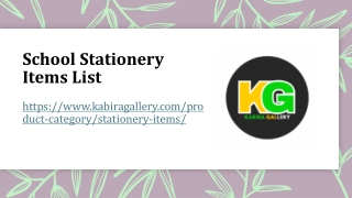 School Stationery Items List