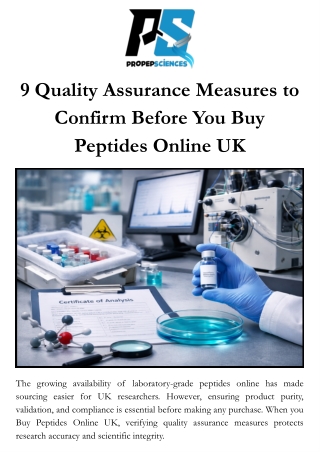 9 Quality Assurance Measures to Confirm Before You Buy Peptides Online UK