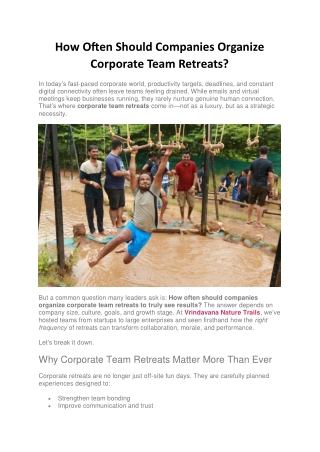 How Often Should Companies Organize Corporate Team Retreats