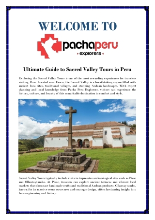 Explore Sacred Valley Full Day Tour Cusco