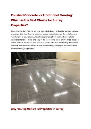 Polished Concrete vs Traditional Flooring_ Which is the Best Choice for Surrey Properties