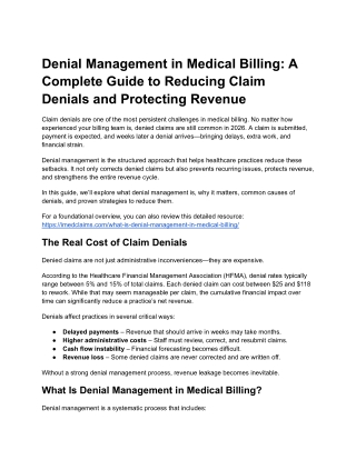 Denial Management in Medical Billing