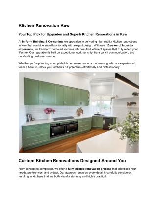 Your Top Pick for Upgrades and Superb Kitchen Renovations in Kew