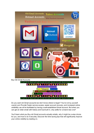 Buy Old Gmail Accounts – 100% Aged Gmail for Saleller online in