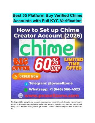 Best 55 Platform Buy Verified Chime Accounts with Full KYC Verification 2026 (1)