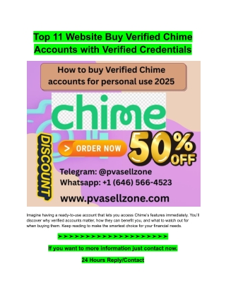 Top 11 Website Buy Verified Chime Accounts with Verified Credentials