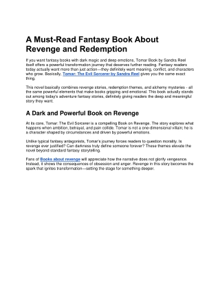 A Must-Read Fantasy Book About Revenge and Redemption