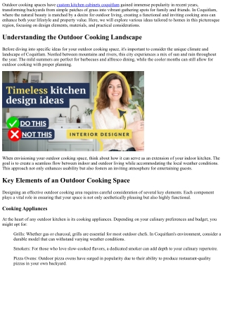 Creating an Outdoor Cooking Space: Ideas for Coquitlam Homes