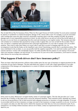 The At-fault Chauffeur Has No Insurance What Are My Legal Options In North Carol